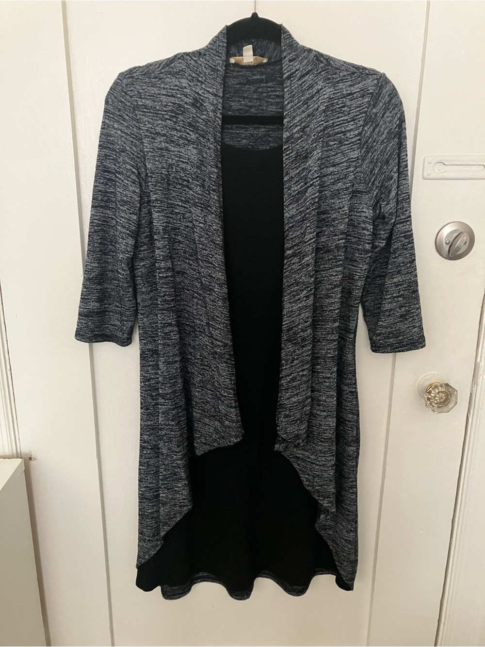 Haani gray blacked fake double layer cardigan dress, Size PM